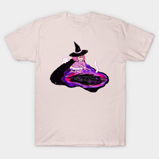 Cat Witch T-Shirt by kurilord